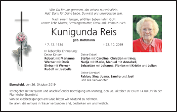 Anzeige von Kunigunda Reis von MGO