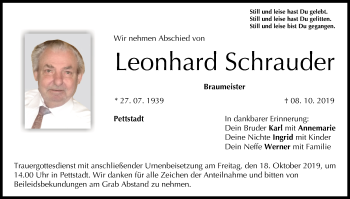 Anzeige von Leonhard Schrauder von MGO