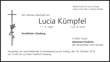 Anzeige von Lucia Kümpfel von MGO
