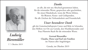 Anzeige von Ludwig Bienmüller von MGO