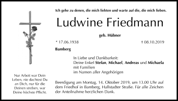 Anzeige von Ludwine Friedmann von MGO