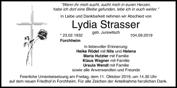 Anzeige von Lydia Strasser von MGO