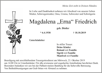 Anzeige von Magdalena Erna Friedrich von MGO