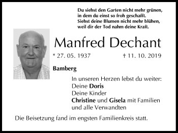 Anzeige von Manfred Dechant von MGO