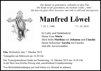 Anzeige von Manfred Löwel von MGO