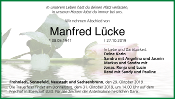 Anzeige von Manfred Lücke von MGO