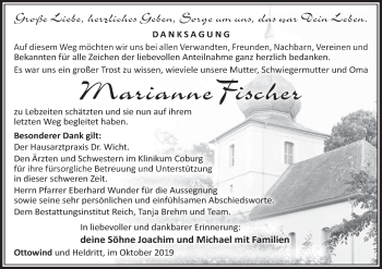 Anzeige von Marianne Fischer von MGO