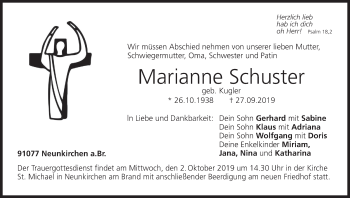 Anzeige von Marianne Schuster von MGO