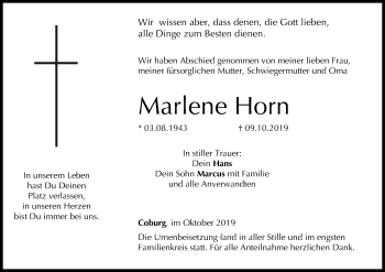 Anzeige von Marlene Horn von MGO