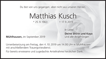Anzeige von Matthias Kusch von MGO
