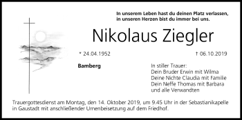 Anzeige von Nikolaus Ziegler von MGO