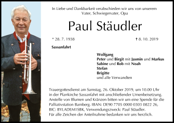 Anzeige von Paul Stäudler von MGO