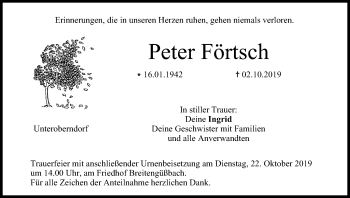 Anzeige von Peter Förtsch von MGO