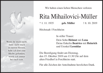 Anzeige von Rita Mihailovici-Müller von MGO