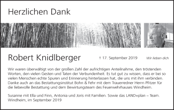 Anzeige von Robert Knidlberger von MGO