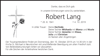 Anzeige von Robert Lang von MGO