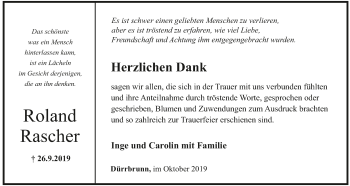 Anzeige von Roland Rascher von MGO