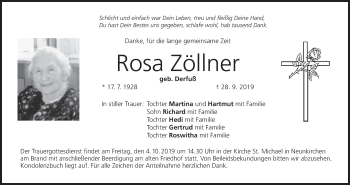 Anzeige von Rosa Zöllner von MGO