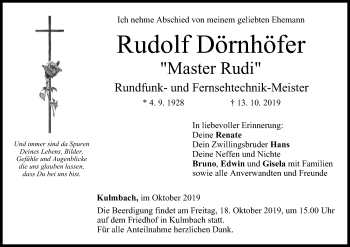 Anzeige von Rudolf Dörnhöfer von MGO