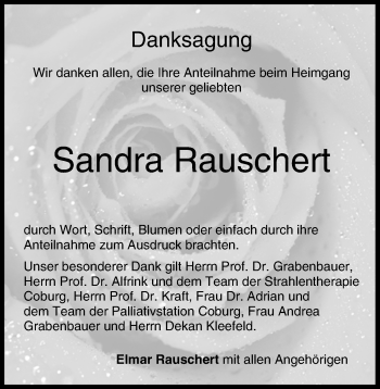 Anzeige von Sandra Rauschert von MGO