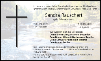 Anzeige von Sandra Rauschert von MGO