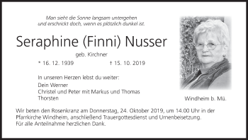 Anzeige von Seraphine Nusser von MGO
