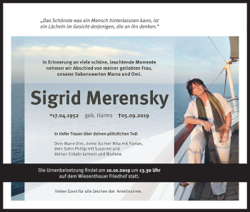 Anzeige von Sigrid Merensky von MGO