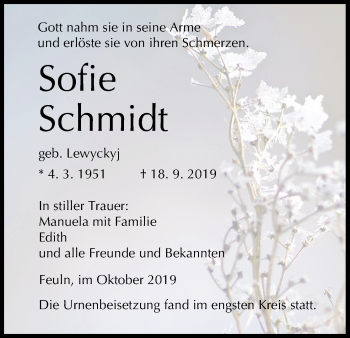 Anzeige von Sofie Schmidt von MGO
