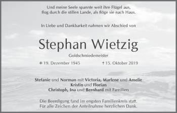 Anzeige von Stephan Wietzig von MGO