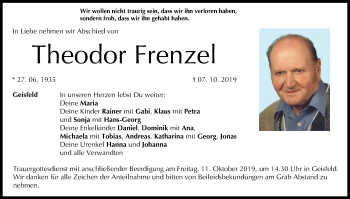 Anzeige von Theodor Frenzel von MGO