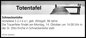 Anzeige von Totentafel vom 12.10.2019 von MGO