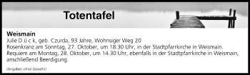 Anzeige von Totentafel vom 26.10.2019 von MGO