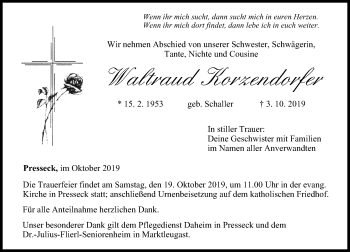 Anzeige von Waltraud Korzendorfer von MGO