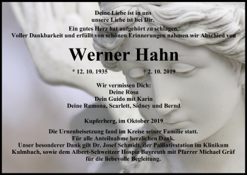 Anzeige von Werner Hahn von MGO