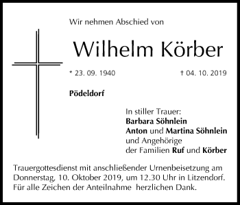 Anzeige von Wilhelm Körber von MGO