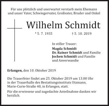 Anzeige von Wilhelm Schmidt von MGO