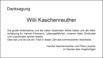 Anzeige von Willi Kaschenreuther von MGO