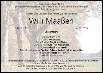 Anzeige von Willi Maaßen von MGO