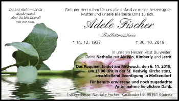 Anzeige von Adele Fischer von MGO