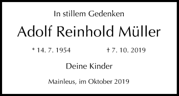 Anzeige von Adolf Reinhold Müller von MGO