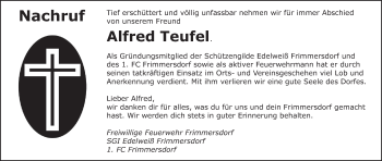 Anzeige von Alfred Teufel von MGO