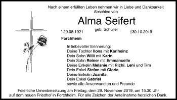 Anzeige von Alma Seifert von MGO