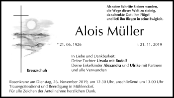 Anzeige von Alois Müller von MGO