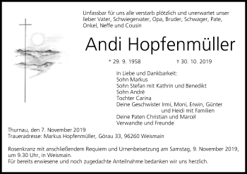 Anzeige von Andi Hopfenmüller von MGO