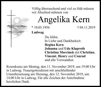 Anzeige von Angelika Kern von MGO