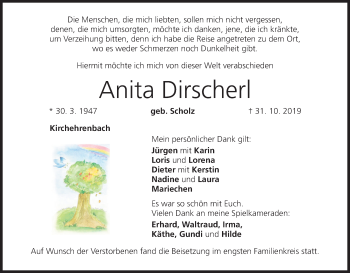 Anzeige von Anita Dirscherl von MGO