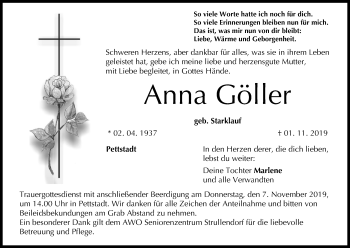Anzeige von Anna Göller von MGO