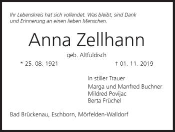 Anzeige von Anna Zellhann von MGO