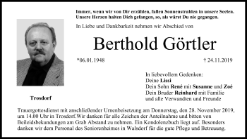 Anzeige von Berthold Görtler von MGO