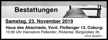 Anzeige von Bestattungen vom 23.11.2019 von MGO
